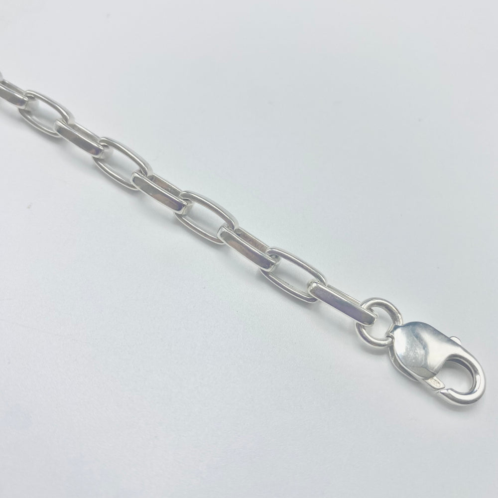Sterling Silver Chunky Rectangular Linked Bracelet