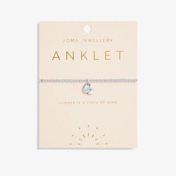 Joma Jewellery | Silver Hammered Heart Anklet