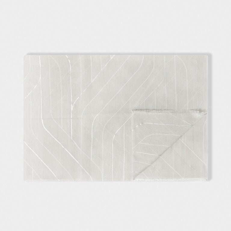 Katie Loxton | Foil Printed Scarf | Geometric Line | Grey & Silver