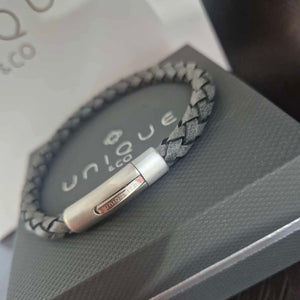 Unique & Co | Shark Grey Leather Bracelet