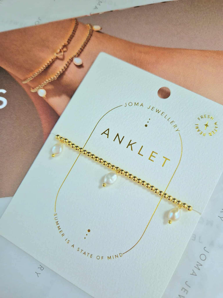 Joma Jewellery | Three Pearl Anklet
