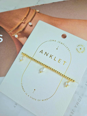Joma Jewellery | Three Pearl Anklet