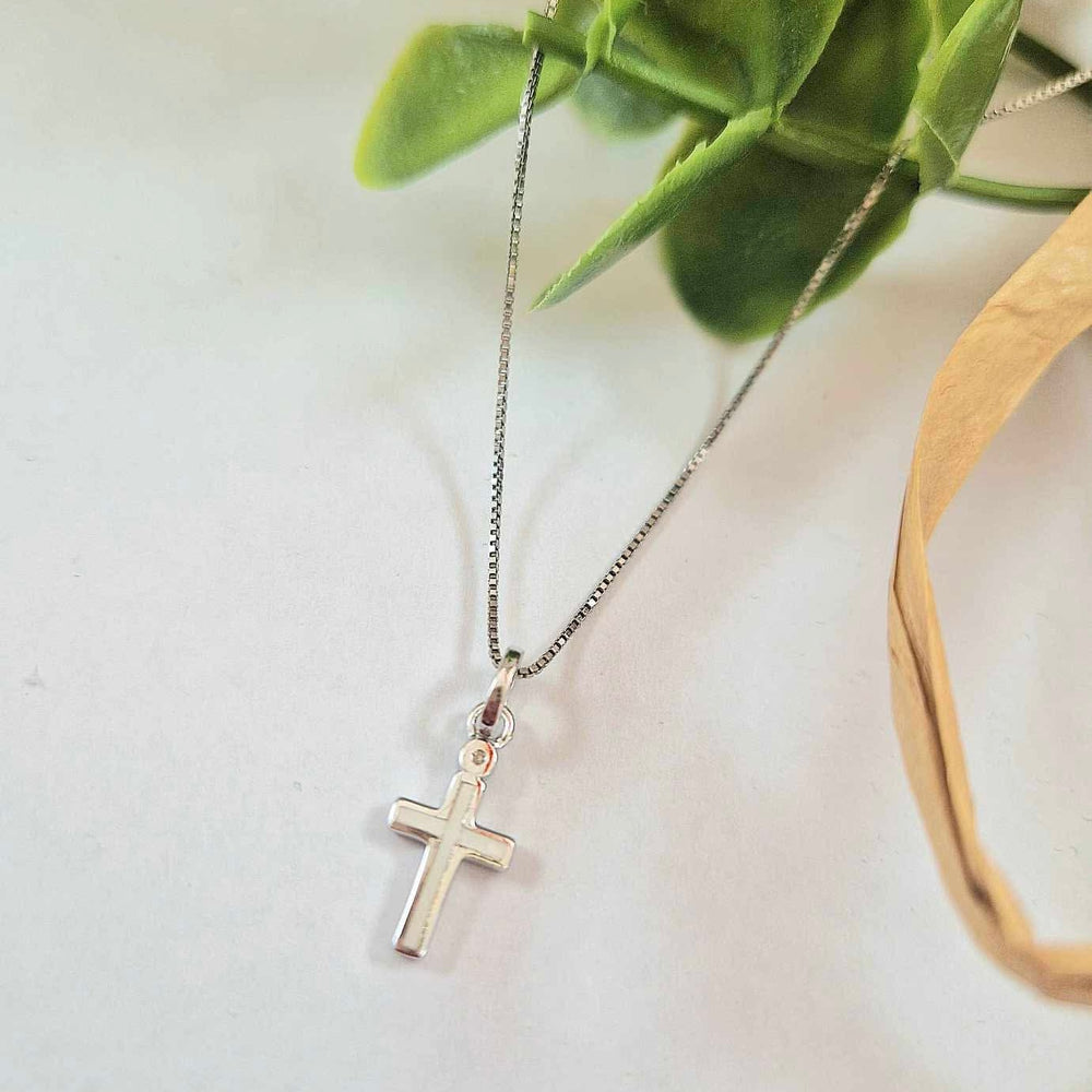 D For Diamond Mother Of Pearl Cross Pendant
