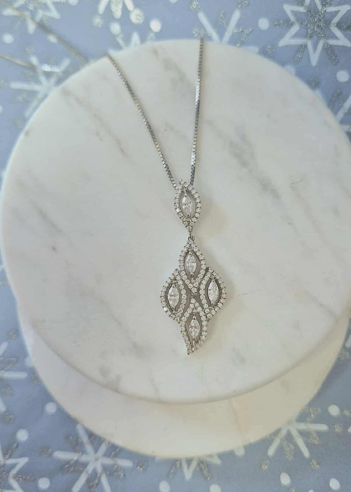 18ct White Gold, Fancy Diamond Pendant and Chain