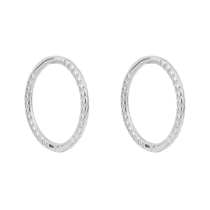 
            
                Load image into Gallery viewer, 9ct White Gold Rope Effect Hoop Earrings
            
        
