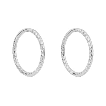 9ct White Gold Rope Effect Hoop Earrings