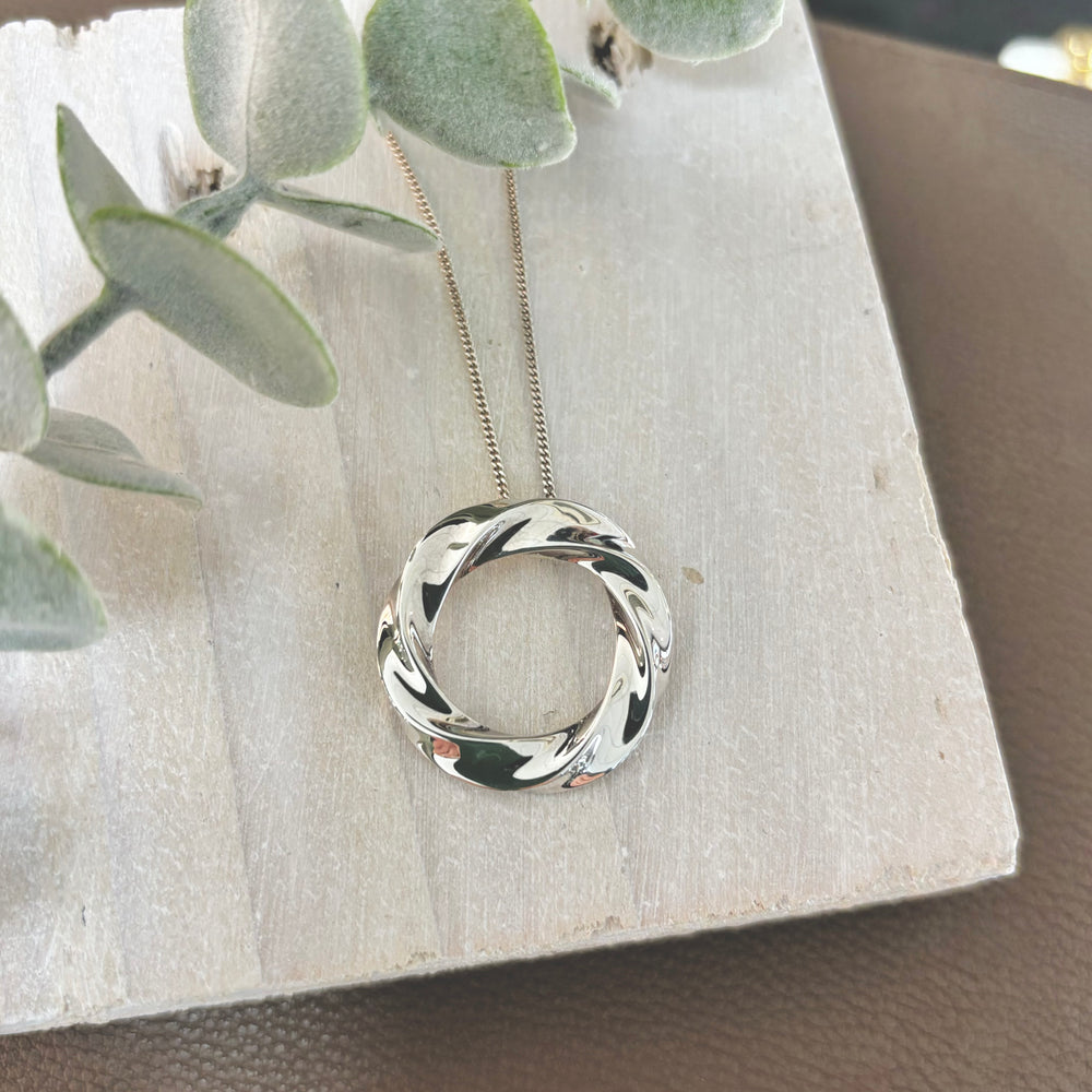 Sterling Silver Modern Twisted Pendant
