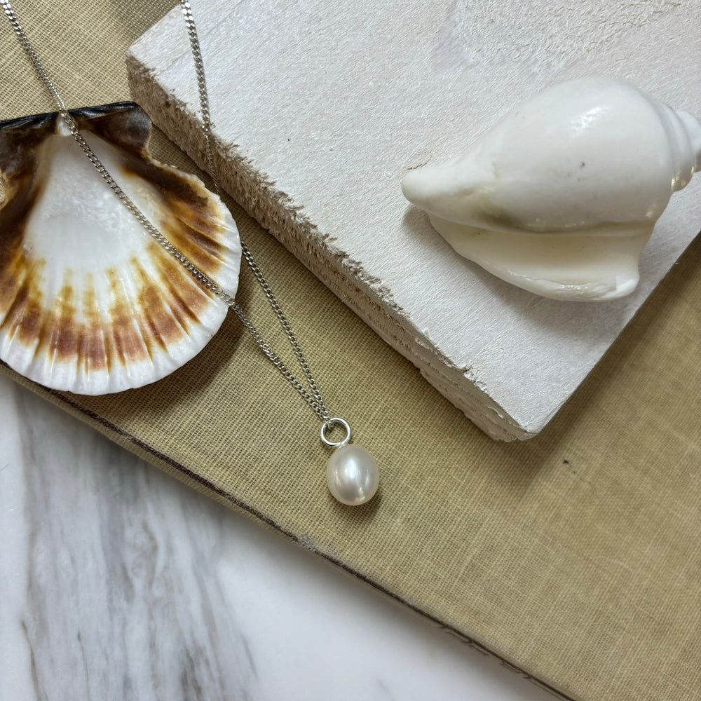 Sterling Silver Baroque Pearl Necklace