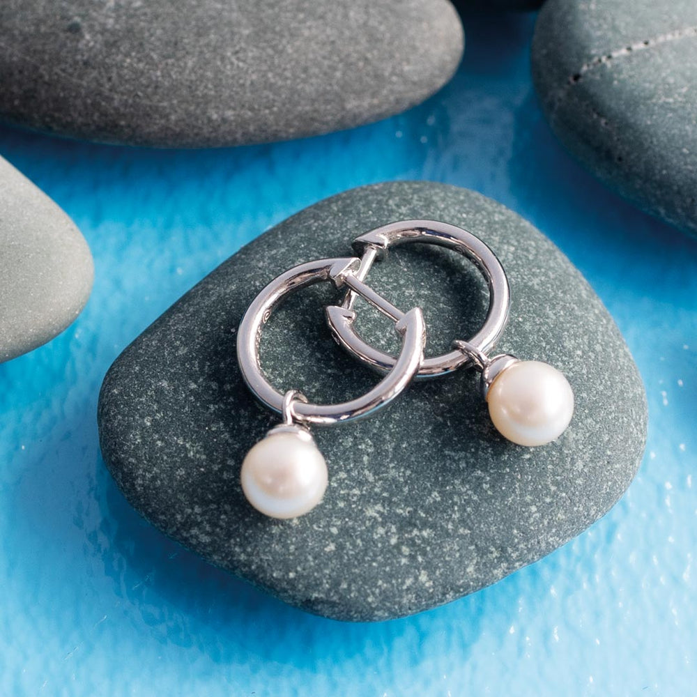 Kit Heath | Coast Tumble Pearl Mini Hoop Earrings