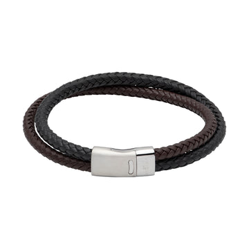 Unique & Co Black & Brown Leather Bracelet