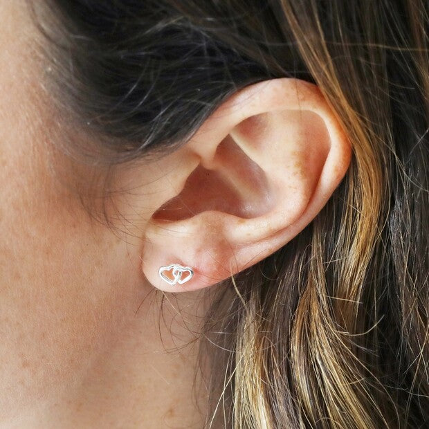 Lisa Angel | Sterling Silver Interlocking Hearts Stud Earrings