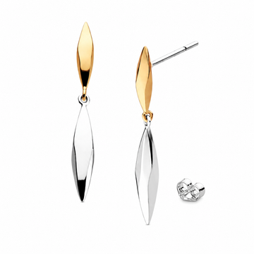 Kit Heath | Sterling Silver and Gold Stud Drop Earrings