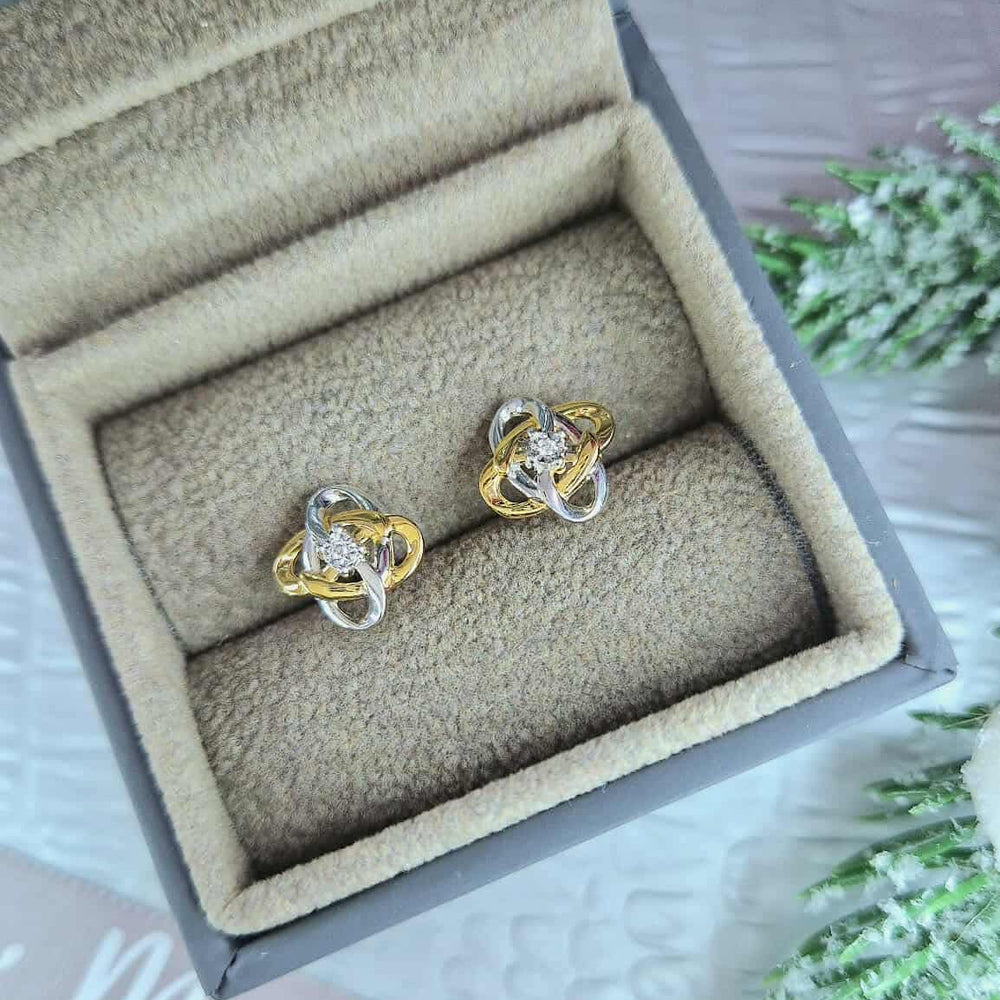 9ct Yellow Gold Diamond Earrings