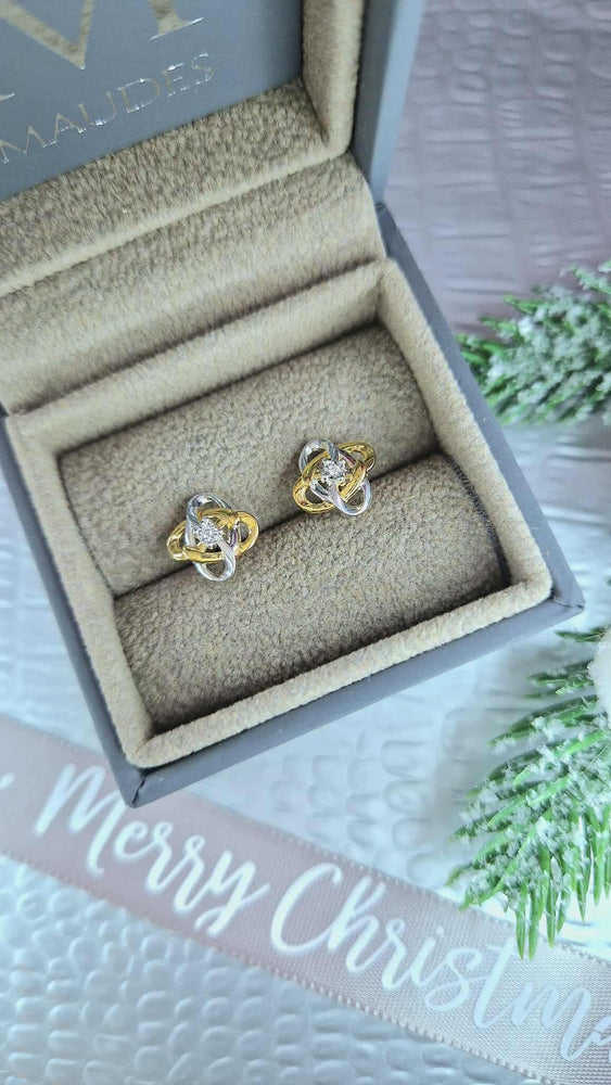 9ct Yellow Gold Diamond Earrings