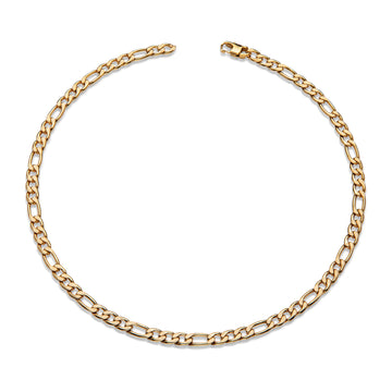 Unique & Co | Steel Figaro Necklace With Yellow Gold IP Plating