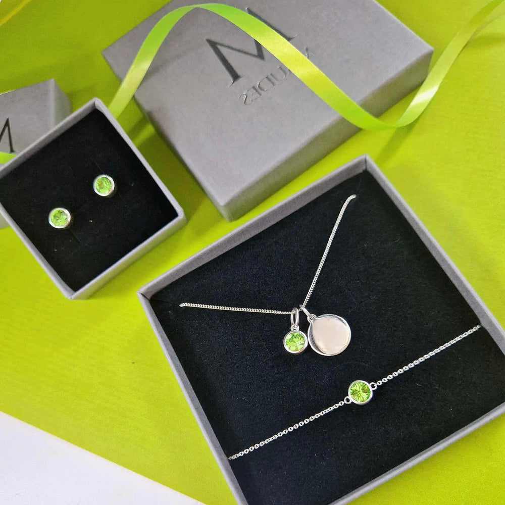 August Birthstone Pendant with Disc