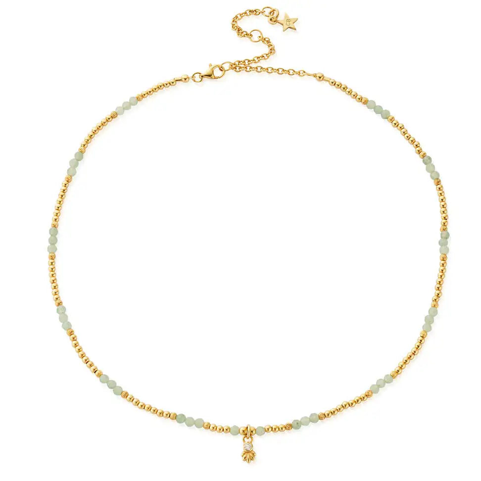 ChloBo | Gold Glistening Flower Bud Aventurine Choker Necklace