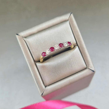 18ct Yellow Gold Ruby & Diamond Eternity Ring