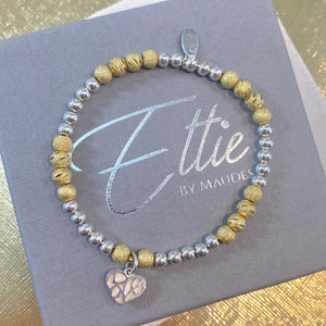 Ettie Gold and Silver Love Heart Bracelet