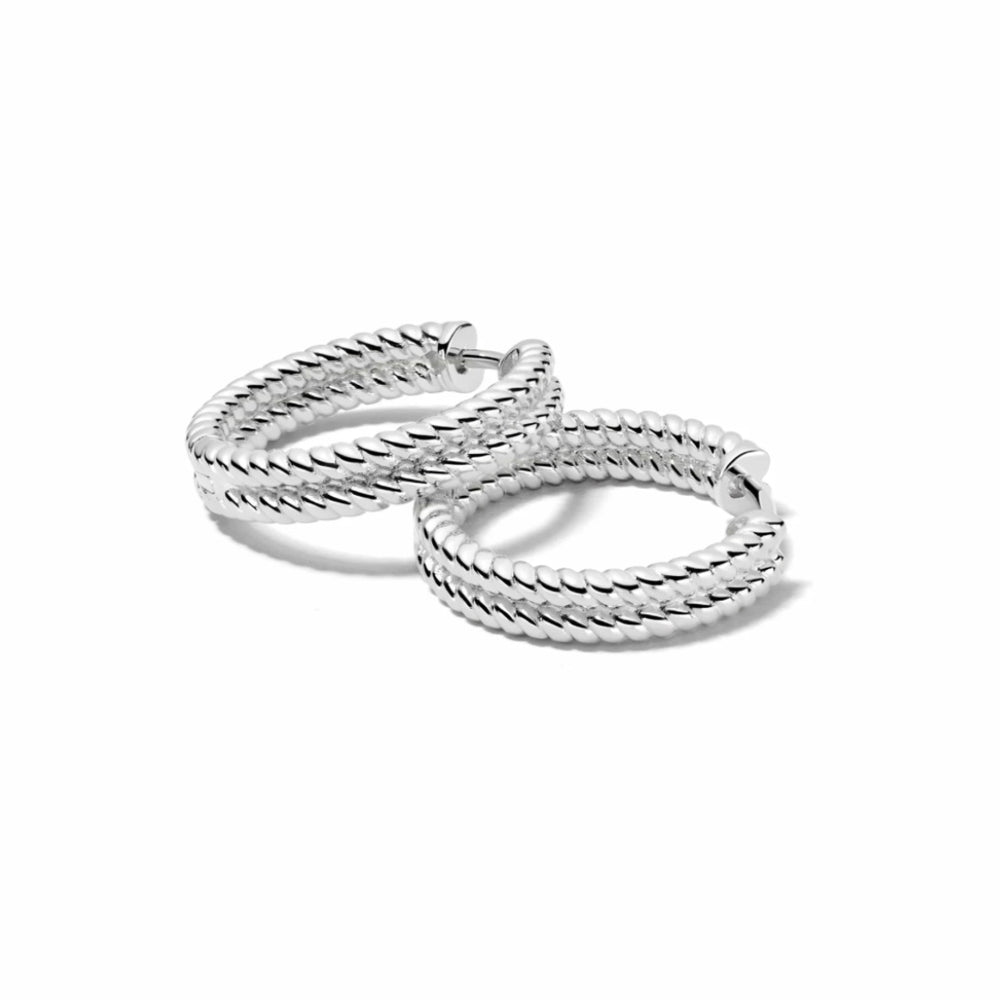Daisy London | Double Rope Sterling Silver Hoop Earrings
