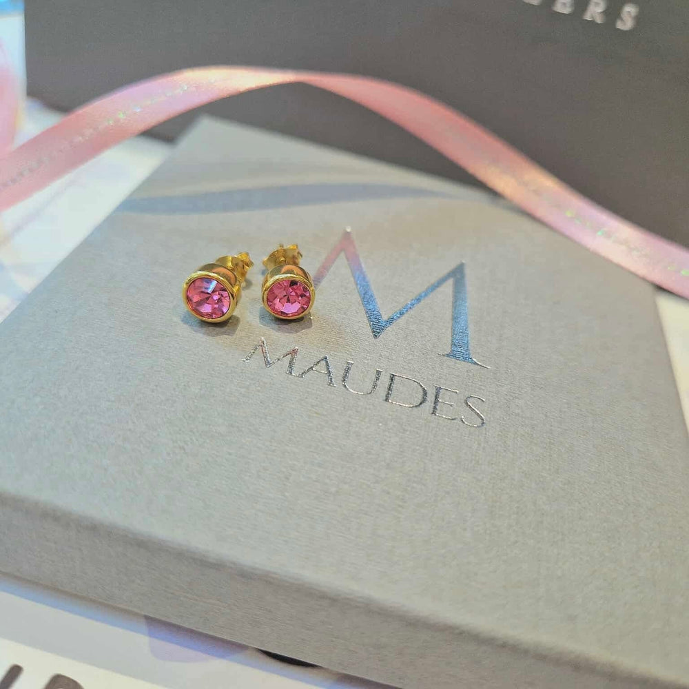 October Birthstone Stud Earrings