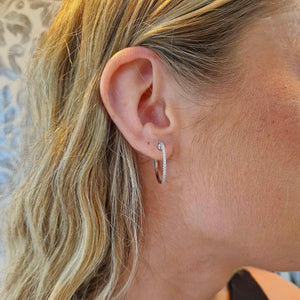 18ct White Gold Diamond Hoop Earrings