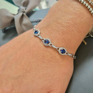 18ct White Gold Sapphire & Diamond Bracelet