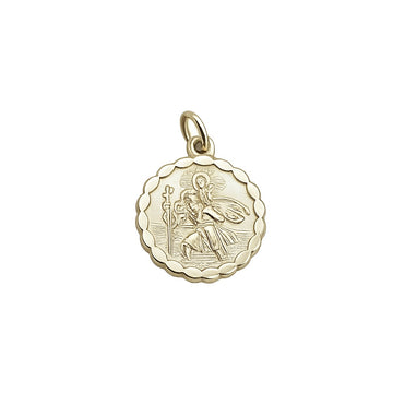 Sterling Silver Scalloped Edge St Christopher