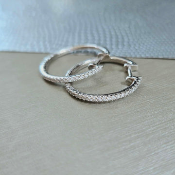 18ct White Gold Diamond Hoop Earrings