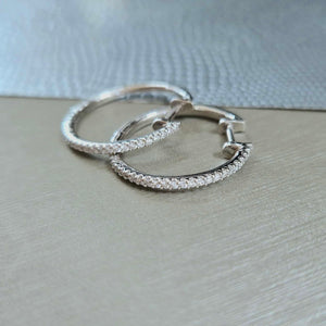 18ct White Gold Diamond Hoop Earrings