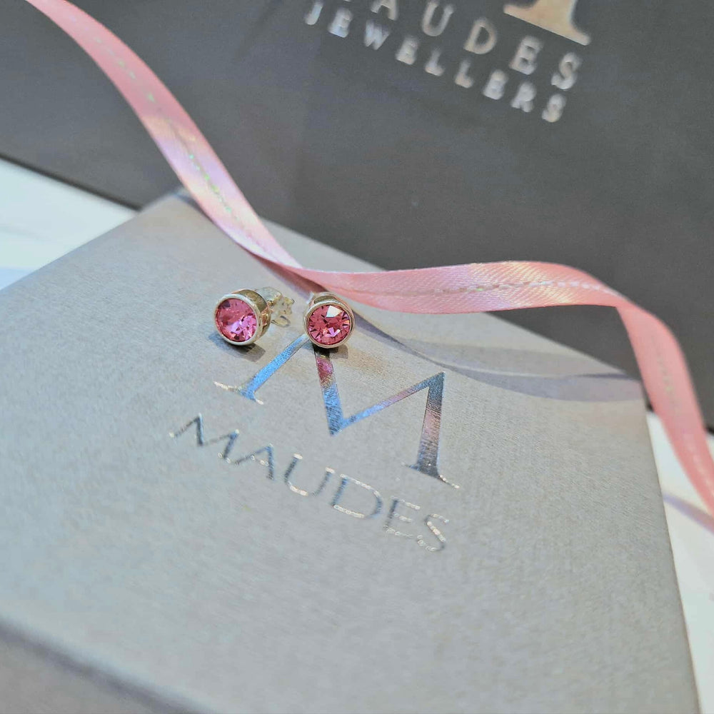 October Birthstone Stud Earrings - Maudes The Jewellers