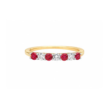 18ct Yellow Gold Ruby & Diamond Eternity Ring