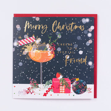 Belly Button Designs | Merry Christmas - Cheers To A Special Friend Card