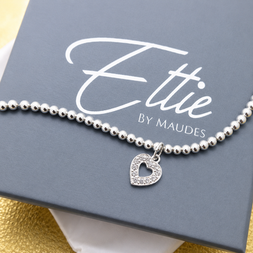 Ettie Thinbead CZ Heart Bracelet