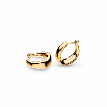 Kit Heath | Bevel Cirque Gold Small Silver & Gold Plate Huggie Earrings