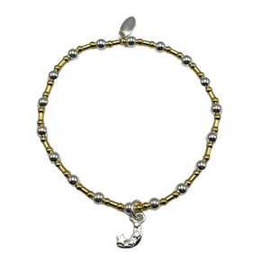 Ettie Mixed Metal Dainty Dreams Bracelet | Moon and Star