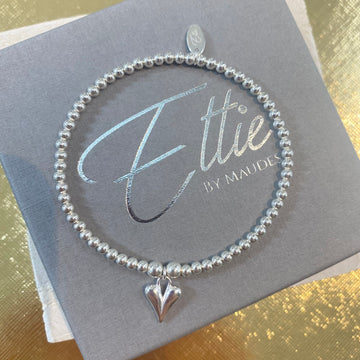 Ettie Thinbead Solid Love Heart Bracelet