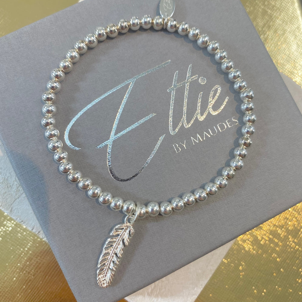 Ettie Medium Bead Feather Bracelet