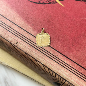 9ct Yellow Gold Square St. Christopher (No Chain)