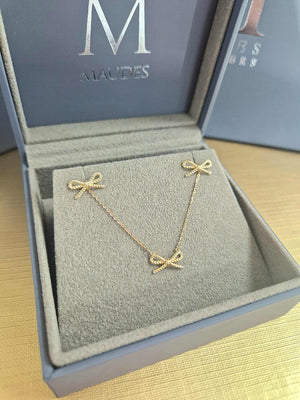 9ct Yellow Gold Bow Necklace