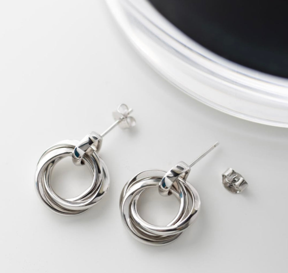 Kit Heath | Bevel Trilogy Grande Link Stud Earrings