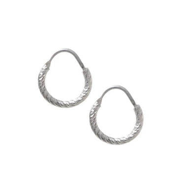 The Hoop Station | Sparkly, Diamond Cut Roma Huggies