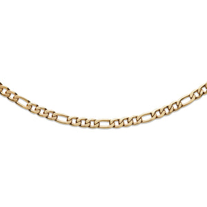 Unique & Co | Steel Figaro Necklace With Yellow Gold IP Plating
