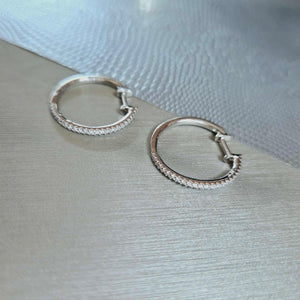 18ct White Gold Diamond Hoop Earrings