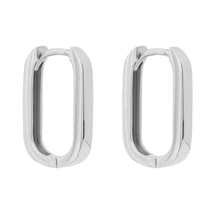 9ct White Gold U Shape Hoop Earrings