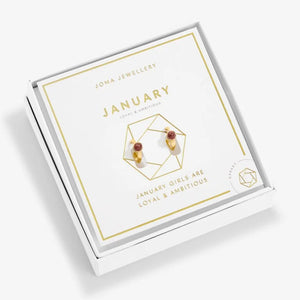 Joma Jewellery | Gold January Birthstone Hoop Earrings