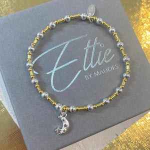 Ettie Mixed Metal Dainty Dreams Bracelet | Moon and Star