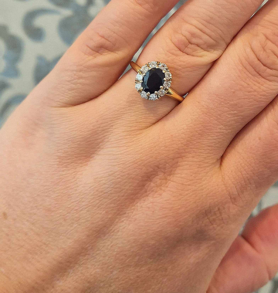 9ct White Gold, Sapphire and Diamond Ring
