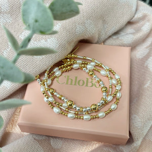 ChloBo | Gold Sparkle Pearl Bracelet