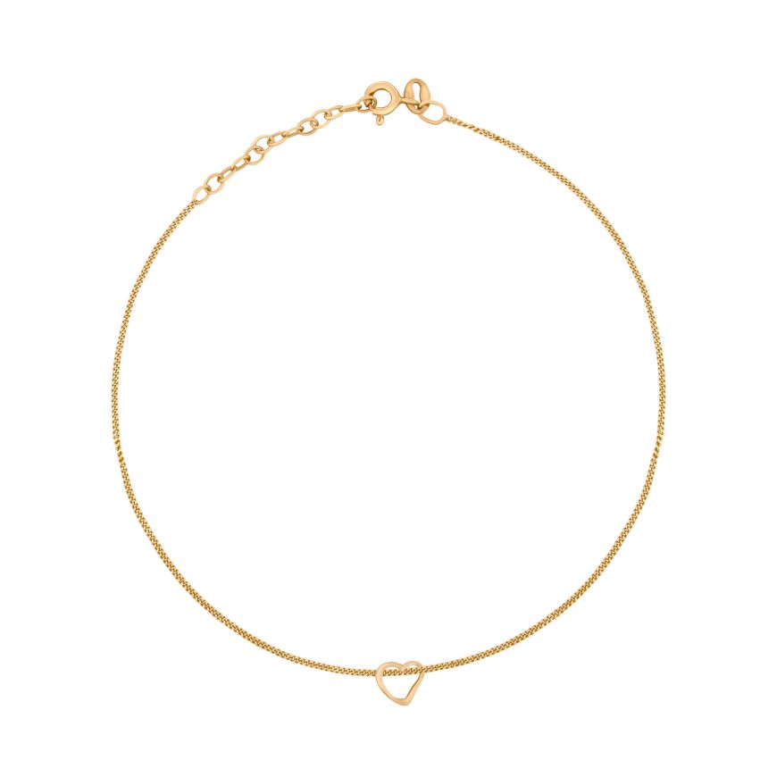 Sterling Silver & Gold Plated Heart Anklet